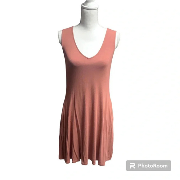 Maurice’s 24/7 dark coral sundress size small very stretchy has pockets - Picture 1 of 7